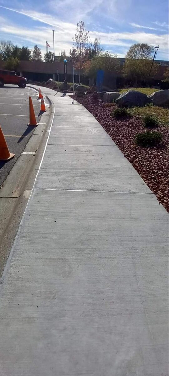 New commercial concrete walkway along a street in Omaha